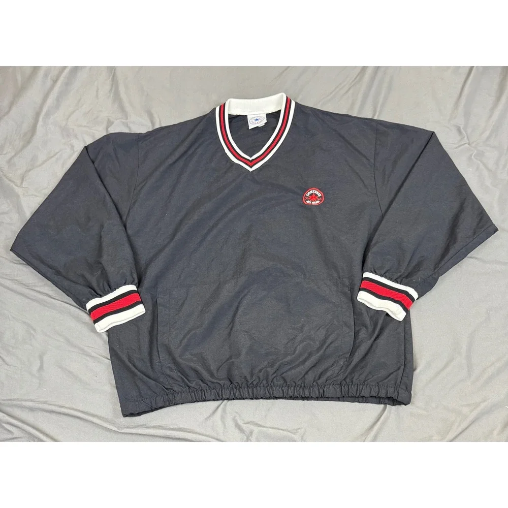 Vintage Converse All Star Chuck Taylor Nylon Windbreaker Pullover Black Mens M
